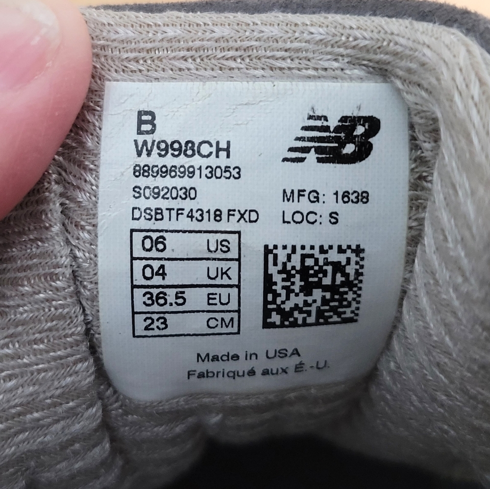 New Balance 998 Suede Gray Sneakers Womens Absorb USA MADE Athletic Shoes Size 6 - Picture 13 of 13